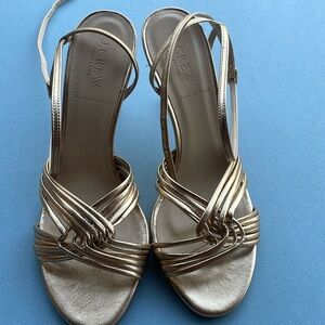 J.Crew Gold Heel Sandals.  Size 8.5